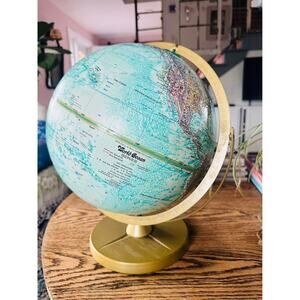VINTAGE REPLOGLE WORLD OCEAN SERIES 12 INCH DIAMETER GLOBE Purple Green
